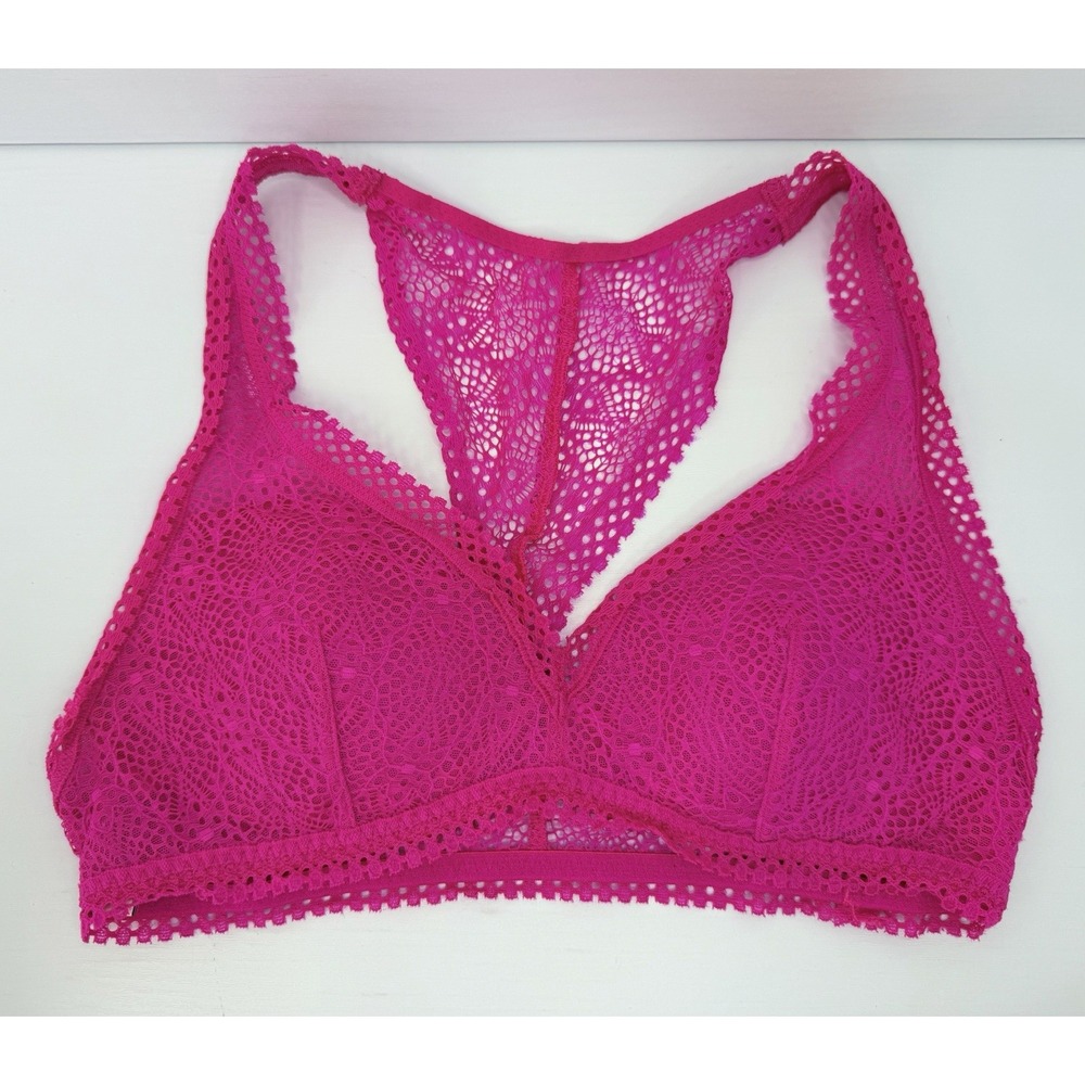 Victoria's Secret Lightly Lined Racerback Bralette Bra Hot Pink Small Barbie